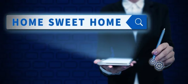 Conceptual Display Home Sweet Home Word Welcome Back Pleasurable Warm — Stock Photo, Image