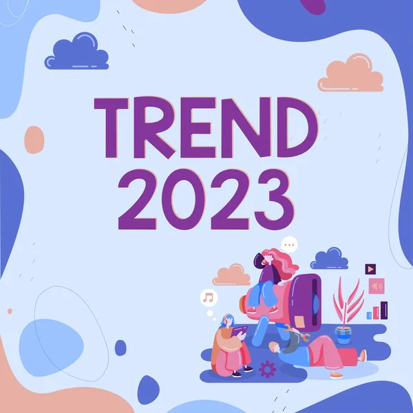 Εννοιολογική Απεικόνιση Trend 2023 Internet Concept Πράγματα Που Είναι Διάσημη — Φωτογραφία Αρχείου
