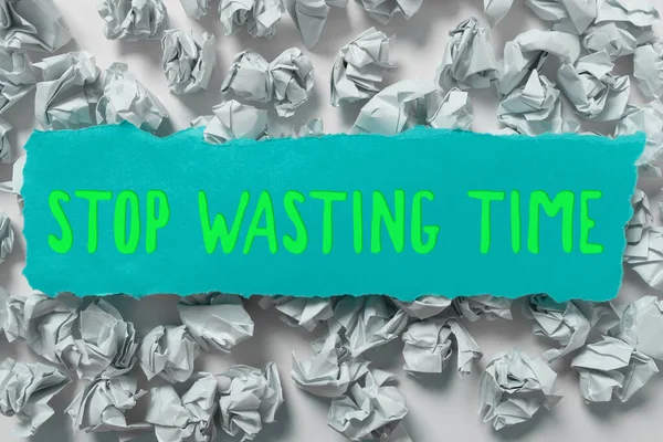 Tekst Die Inspiratie Toont Stop Verspilling Van Tijd Business Concept — Stockfoto