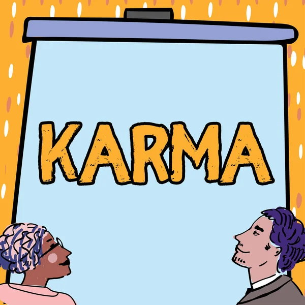 문서를 Karma 개념적 사람의 상태의 — 스톡 사진