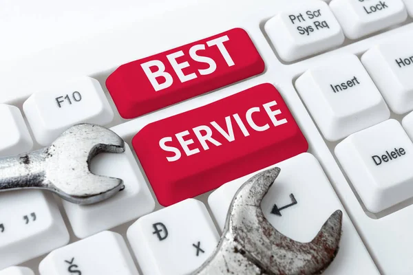 Konceptuální Displej Best Service Business Idea Nejlepší Recenzované Pomoci Poskytované — Stock fotografie
