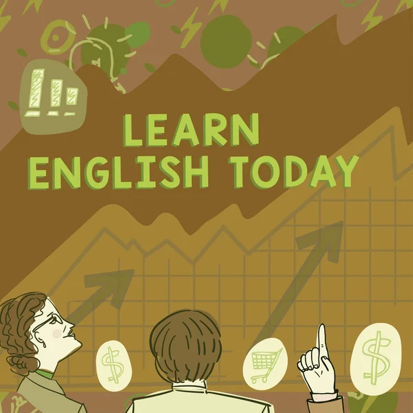 Ngilizce Günümüzde Öğrenmeyi Kavramsal Fotoğraf Kazanmayı Veya Ngilizce Dil Bilgisini — Stok fotoğraf