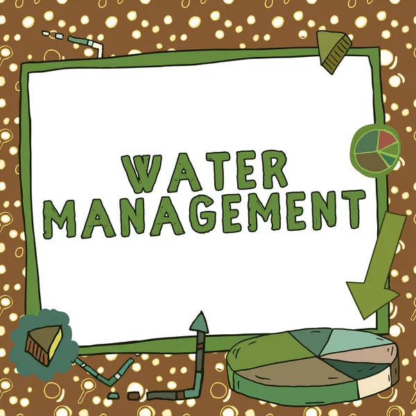 手書きのテキスト水管理 言葉定義された水政策の下で水資源の最適な使用に書かれた — ストック写真
