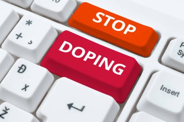 Doping ve İnternet Konsepti yasaklanmış atletik performans artırıcı ilaçların kullanımını durduran tabela