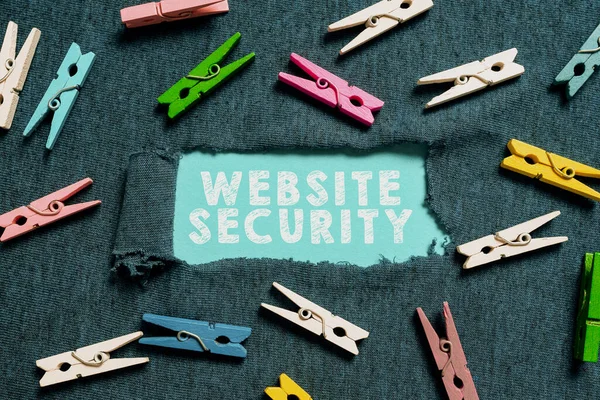 Didascalia Testo Che Presenta Sicurezza Del Sito Web Componente Critica — Foto Stock