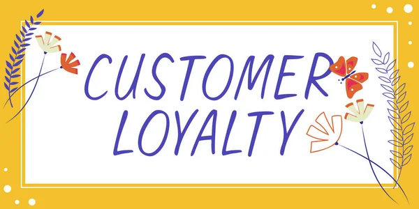 Натхнення Показує Знак Лояльності Клієнтів Покупці Бізнес Огляду Дотримуються Позитивного — стокове фото