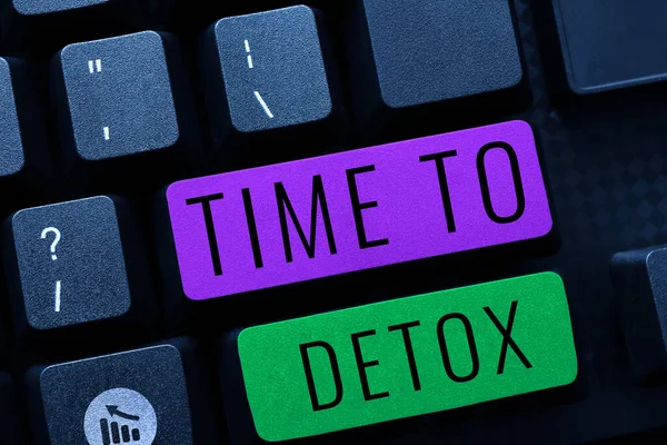 Display Concettuale Time Detox Vetrina Aziendale Momento Dieta Nutrizione Salute — Foto Stock