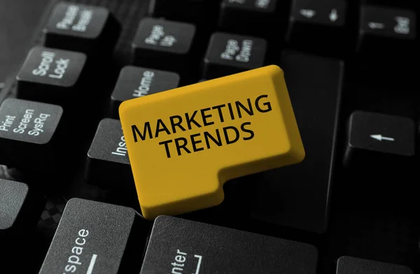 Zarejestruj Wyświetlanie Trendów Marketingowych Zmiany Podejścia Biznesowego Zmiany Obrocie Rynku — Zdjęcie stockowe