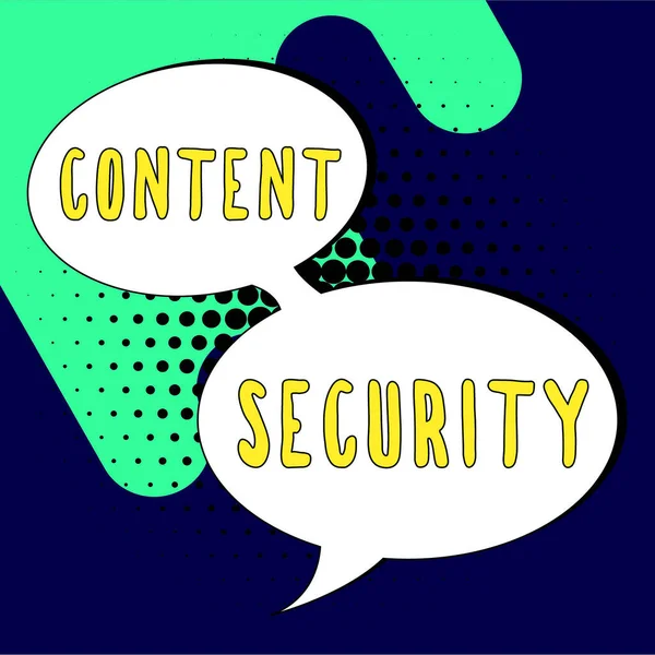 Visualizzazione Concettuale Content Security Word Scritto Sulla Protezione Contro Minacce — Foto Stock