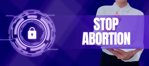 Szöveg Megjelenítése Stop Abortusz Word Advocating Practice Abtion Prolife Movement — Stock Fotó