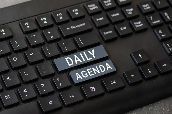 Tekst Odręcznego Pisma Daily Agenda Business Showcase List Items Discussed — Zdjęcie stockowe