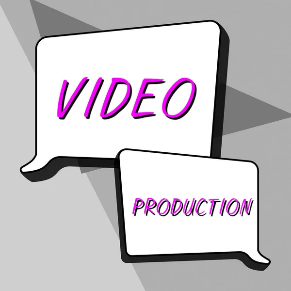 Text showing inspiration Video Production, Business overview process of converting an idea into a video Filmaking