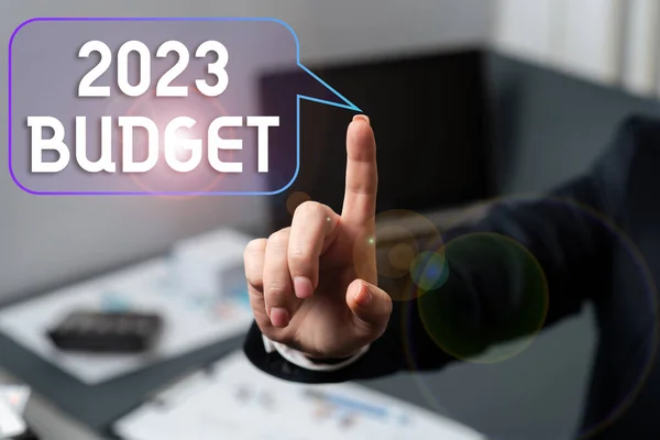 Inspiración Mostrando Signo 2023 Presupuesto Idea Negocio Plan Financiero Negocios — Foto de Stock