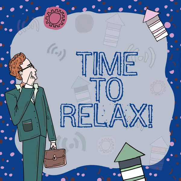 Inspiración Mostrando Signo Tiempo Para Relajarse Idea Negocio Descansando Mantener —  Fotos de Stock
