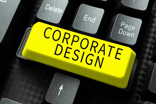 Text Showing Inspiration Corporate Design Internet Concept Official Graphical Design — Stock Photo, Image