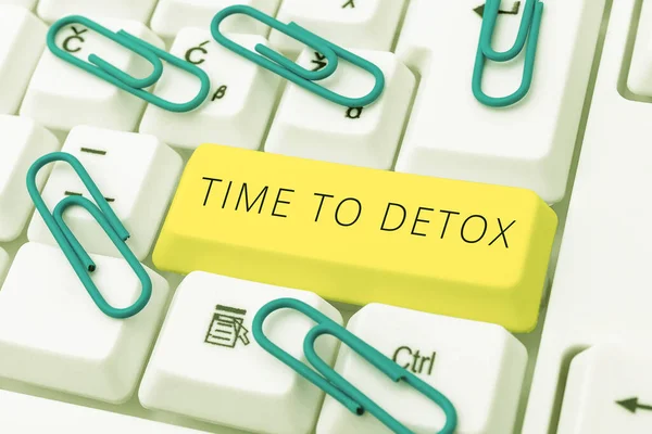 Visualizzazione Dei Segni Time Detox Business Idea Moment Diet Nutrition — Foto Stock
