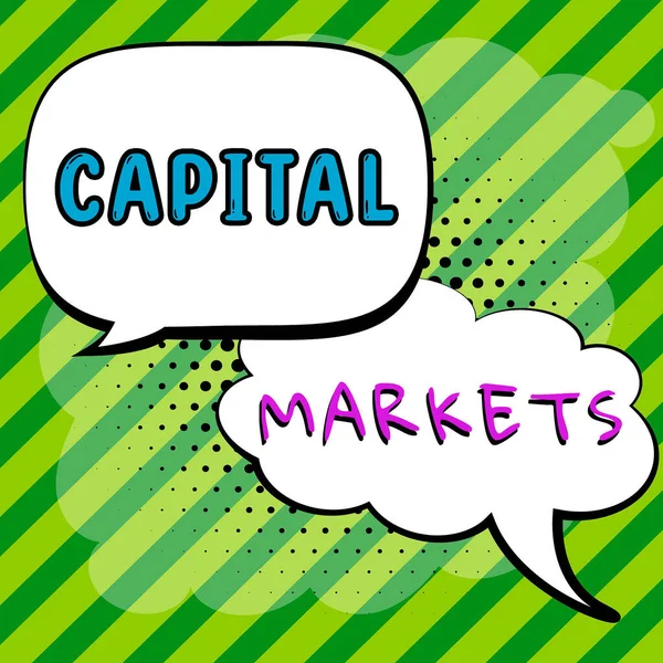 Señal Texto Que Muestra Los Mercados Capitales Los Compradores Vendedores — Foto de Stock