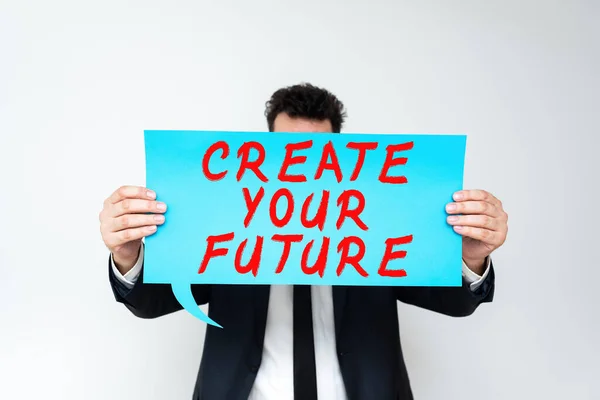 Inspiration Die Zeichen Zeigt Create Your Future Word Know Sie — Stockfoto