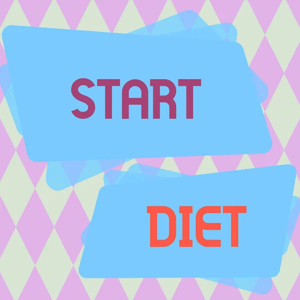 Text Bildtext Presenterar Start Diet Begreppet Innebär Praxis Att Äta — Stockfoto