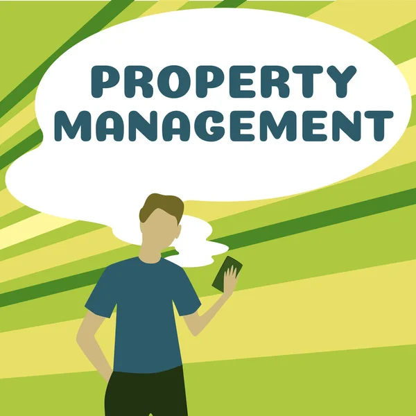 Text Showing Inspiration Property Management Concept Meaning Overseeing Real Estate — Stock Photo, Image