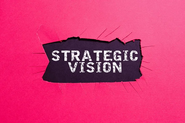 Writing Displaying Text Strategic Vision Word Written Clarifies Direction Organisation — Stock Photo, Image