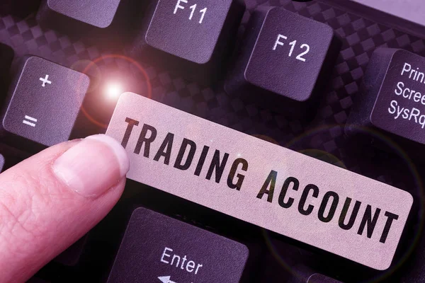 Koncepční Zobrazení Trading Account Internet Concept Umožňuje Jednotlivci Koupit Cenné — Stock fotografie