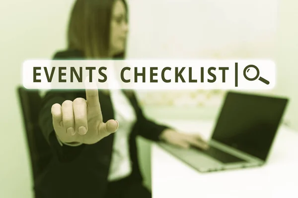 Psaní Textu Events Checklist Business Showcase Neocenitelný Nástroj Pro Úspěšné — Stock fotografie