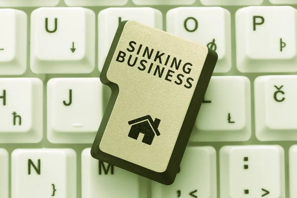 Podpis Conceptual Sinking Business Biznes Prezentuje Firmę Lub Inną Organizację — Zdjęcie stockowe