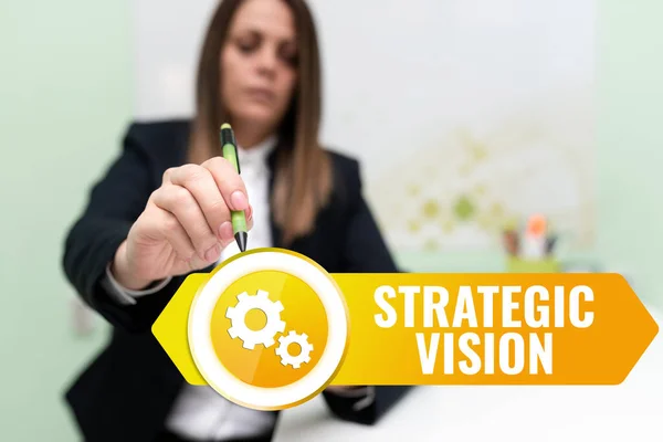 Writing Displaying Text Strategic Vision Business Concept Clarifies Direction Organisation — Stock Photo, Image