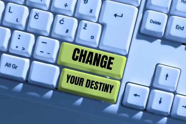 Writing Displaying Text Change Your Destiny Concept Meaning Choosing Right — Stock Photo, Image
