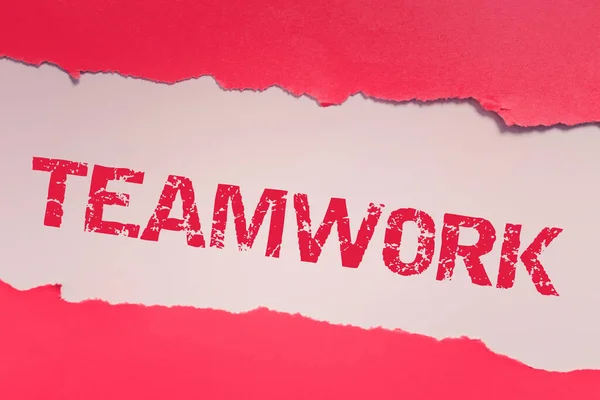 Text Showing Inspiration Teamwork Word Written Group Showing Who Work — Stock Photo, Image