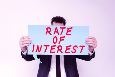 Ana kredi, mortgage veya yatırım miktarından hesaplanan el yazısı: Faiz Oranı, İş Vitrini Yüzdesi