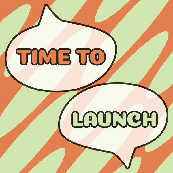 Texte Inspirant Time Launch Photo Conceptuelle Business Startup Planification Stratégie — Photo