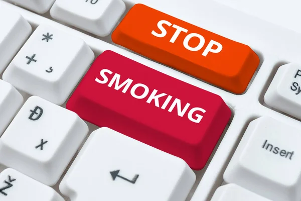 Manuscrito Texto Pare Fumar Ideia Negócio Descontinuar Parar Uso Vício — Fotografia de Stock