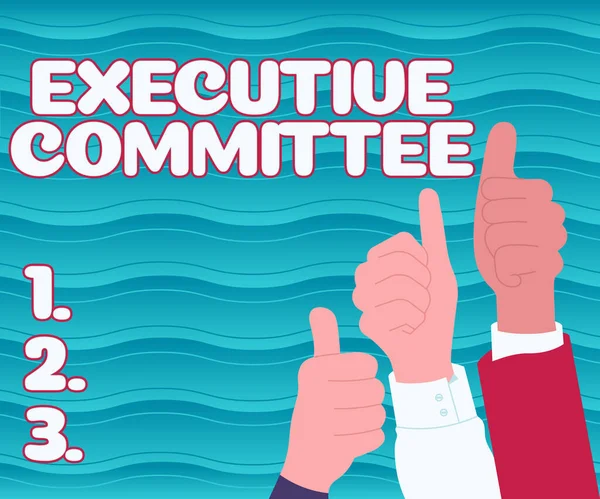 Writing displaying text Executive Committee, Business idea Group of Directors appointed Has Authority in Decisions