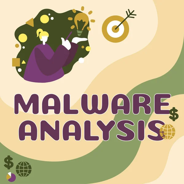 手書き署名 Malware Analysis Wordで書かれた文書は 回避的で未知の脅威の深い分析を実行します — ストック写真