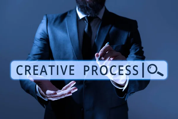 Kreativer Prozess Geschäftskonzept Das Ideen Etwas Wertvolles Verbindet Kreativität — Stockfoto