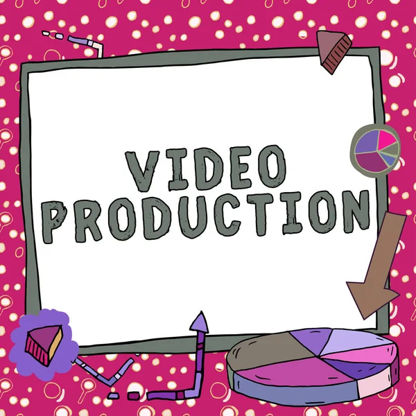 手写文本视频制作 将一个思想转化为视频视频制作的业务概述过程 — 图库照片