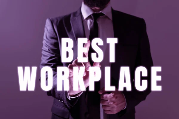Text Zeigt Inspiration Best Workplace Word Written Ideales Unternehmen Mit — Stockfoto
