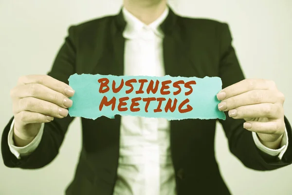 Handschrift Tekst Business Meeting Business Overzicht Bijeenkomst Van Twee Meer — Stockfoto