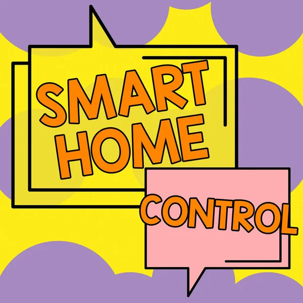 Exibição Conceitual Smart Home Control Business Showcase Internet Das Coisas — Fotografia de Stock