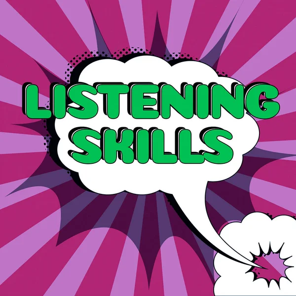 Concereption Caption Listening Skills Business Conception Ability Understand Information Speaker — 스톡 사진