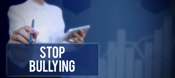 Έμπνευση Που Δείχνει Σημάδι Stop Bullying Εννοιολογική Φωτογραφία Καταπολέμηση Και — Φωτογραφία Αρχείου