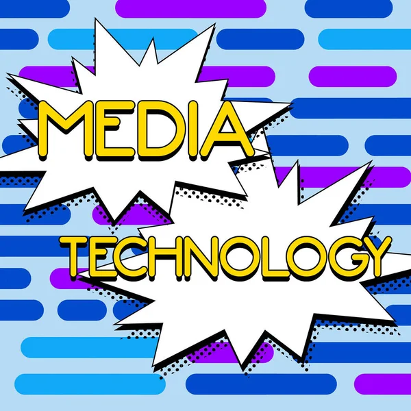 Εννοιολογική Απεικόνιση Media Technology Word Γράφτηκε Για Διαδικασία Της Ανθρώπινης — Φωτογραφία Αρχείου