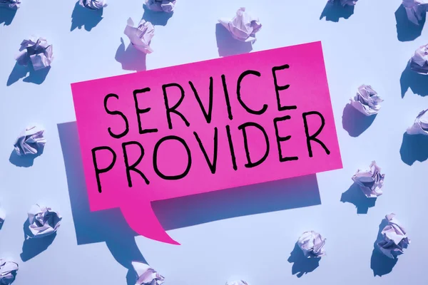 Text Sign Showing Service Provider Internet Concept Company Provides Subscribers — Stock Photo, Image