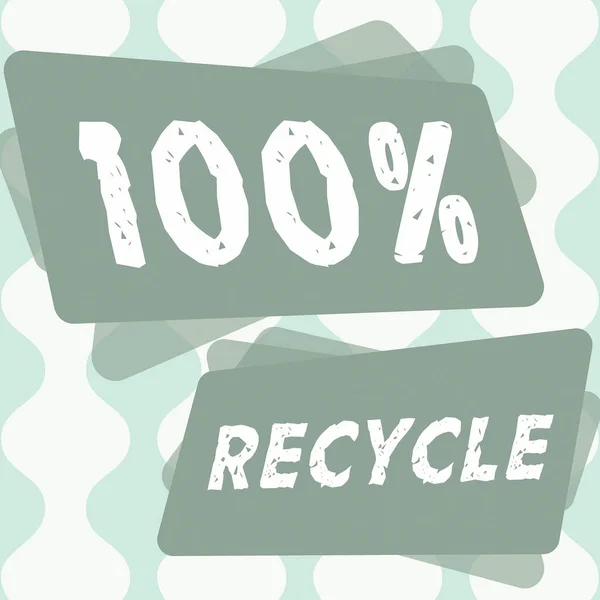 Exhibición Conceptual 100 Por Ciento Reciclar Conjunto Concepto Negocio Biodegradable —  Fotos de Stock
