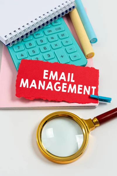 Handschriftliches Mail Management Internet Konzept Systematische Taktik Zur Maximierung Der — Stockfoto