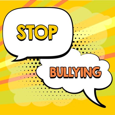 Zorbalığı, iş kavramını, kavgayı durdurun ve bu saldırgan kabul edilemez davranışı ortadan kaldırın.