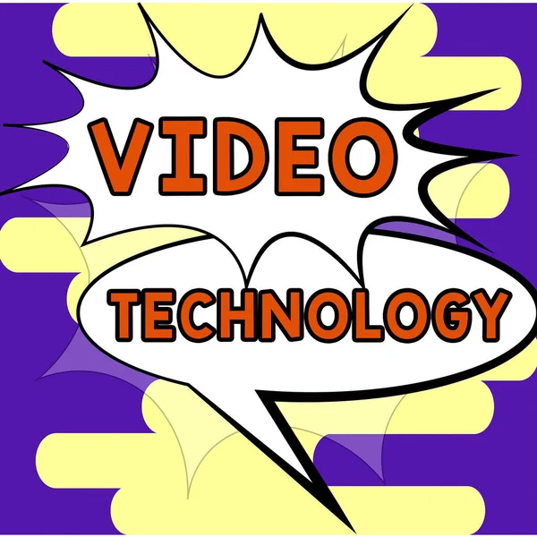 Affichage Conceptuel Technologie Vidéo Concept Signifiant Enregistrement Lecture Images Animées — Photo