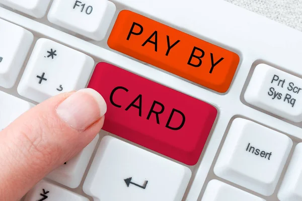 Konzeptdarstellung Bezahlen Mit Karte Konzeptfoto Zahlungen Kreditkarte Debit Elektronisches Virtuelles — Stockfoto